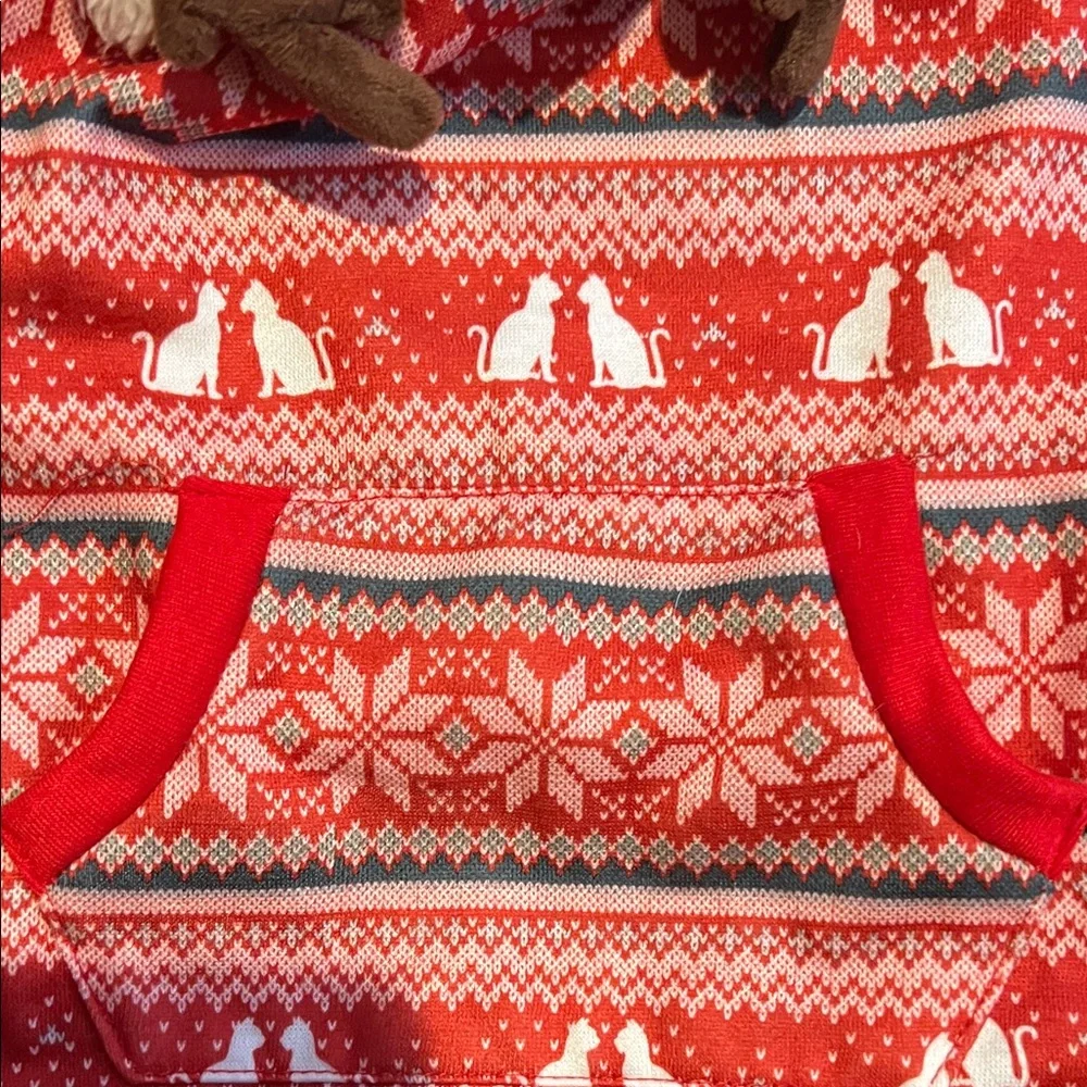 NWT Merry & Bright Collection Holiday Christmas Hoodie Reindeer Cat apperal Dog